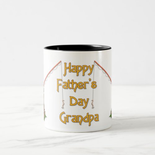 Gone Fishing Fathers Day _ Grandpa Two_Tone Coffee Mug