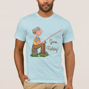 Gone Fishing Fisherman Customize Text T-Shirt