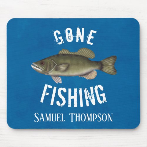 Gone Fishing Fishermen Angler Vintage Mouse Pad