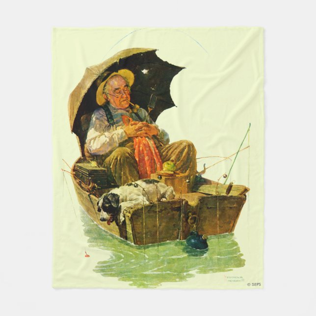 Gone Fishing Fleece Blanket (Front)