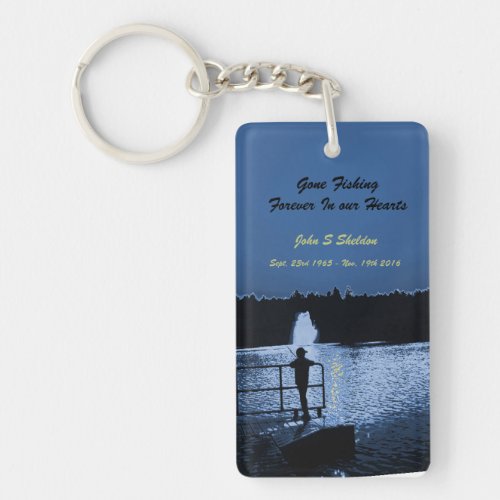 Gone Fishing Forever In our Hearts Memorial Card Keychain