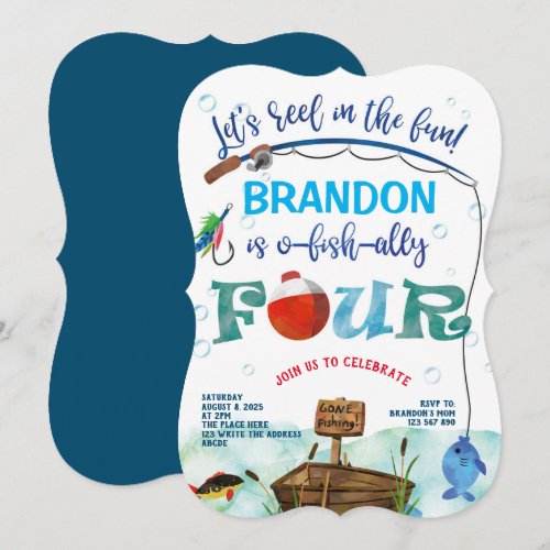 Gone Fishing fourth birthday little fisherman