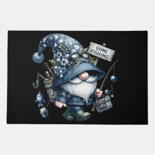 Gone Fishing Gnome Door Mat