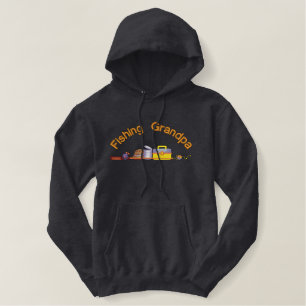 Gone Fishing Grandpa Embroidered Hoodie