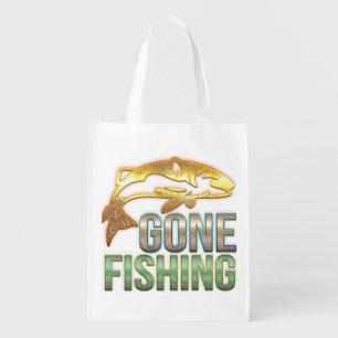 Gone Fishing Grocery Bag