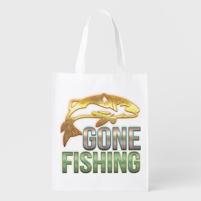 Gone Fishing Grocery Bag (Front)