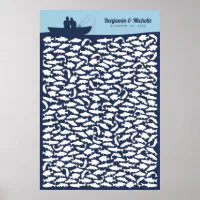 Gone Fishing Guest Book Poster - 250 Signatures