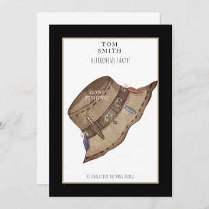 Gone Fishing Hat Retirement Party Invitation
