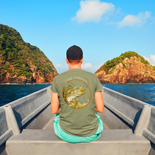 Gone Fishing Huge Bass Taking the Lure Sports Gift T-Shirt (Creator Uploaded)