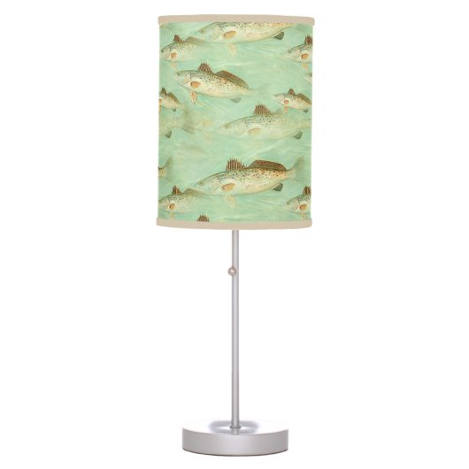 Gone Fishing Kid Fisherman Bedroom Table Lamp (Front)