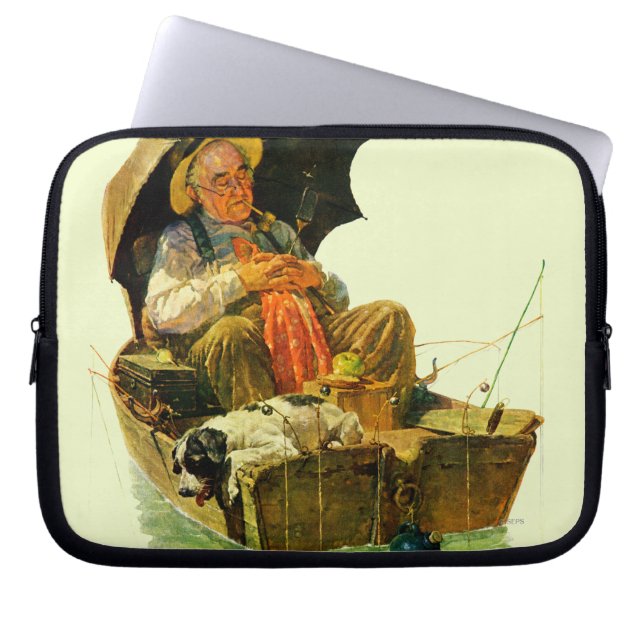 Gone Fishing Laptop Sleeve (Front)