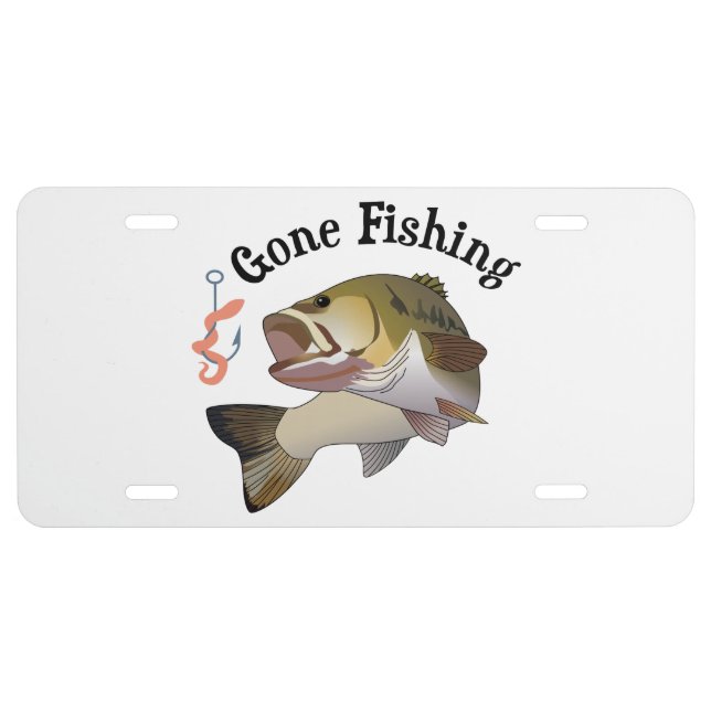 Gone Fishing License Plate (Front)