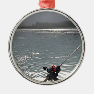 Gone Fishing No Work Today Metal Ornament