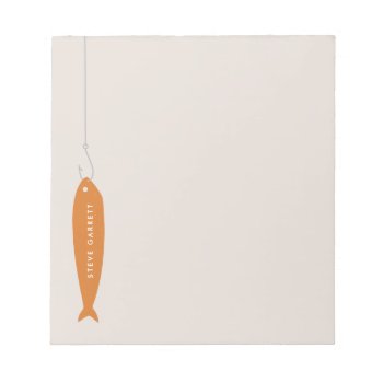 Gone Fishing Notepad - Orange by AmberBarkley at Zazzle