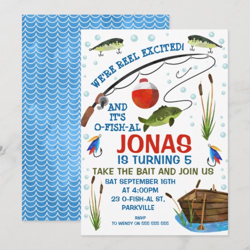 Gone fishing Or Fishing themed Birthday Invitation