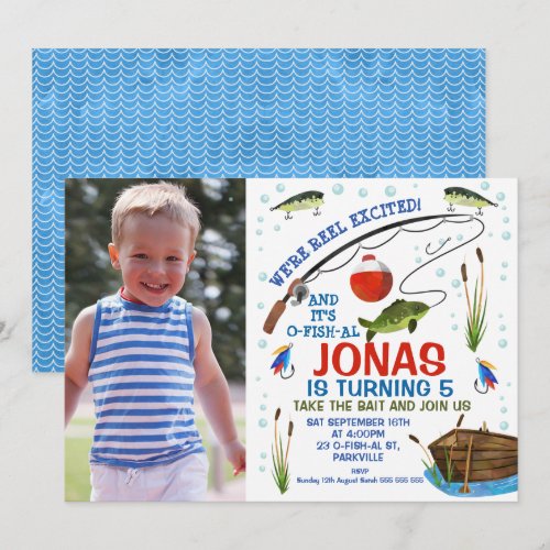Gone Fishing or Fishing themed birthday invitation