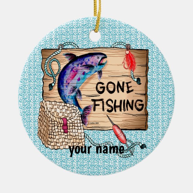 Gone Fishing ornament (Front)