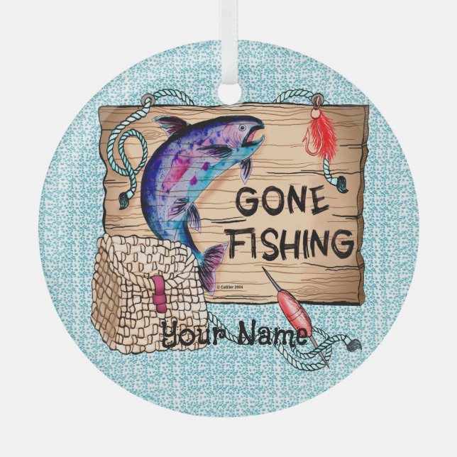 Gone Fishing ornament (Front)