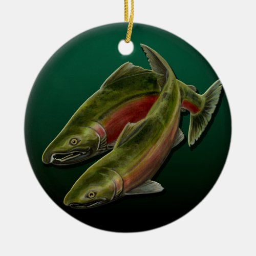 Gone Fishing Ornament Personalized Salmon Gift