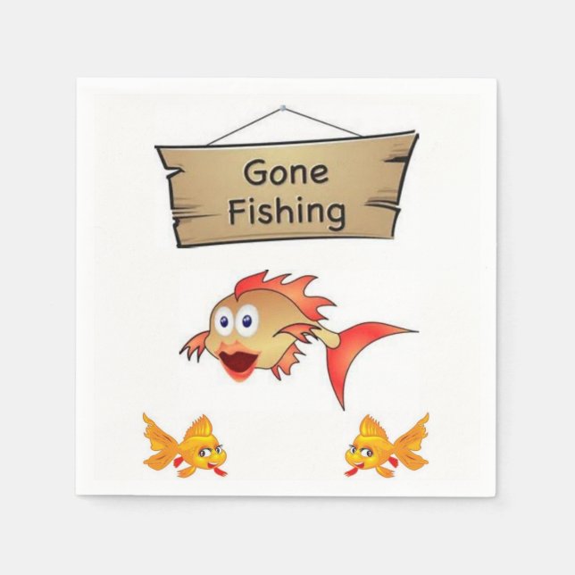 Gone Fishing Paper Napkins (Front)