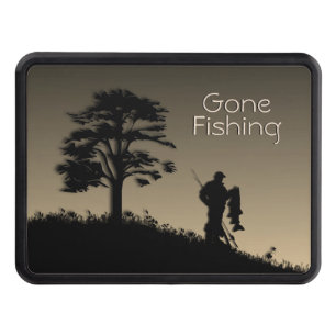 Gone Fishing Personal Fisherman at Dusk Hitch Cover