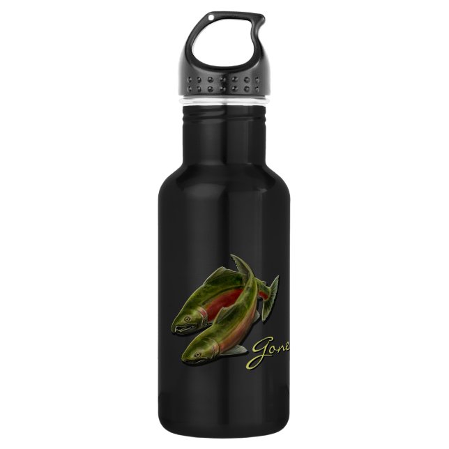 Gone Fishing Personalize Stainless Steel Water Bottle (Front)