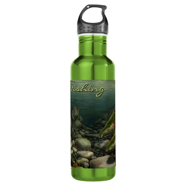Gone Fishing Personalize Water Bottle (Front)