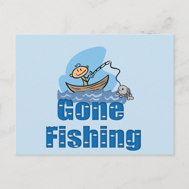 Gone Fishing Postcard (Front)