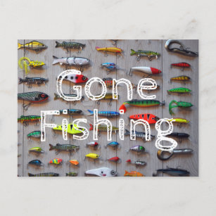 Gone Fishing Retirement Fishermen Gifts Postcard