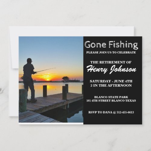 Gone Fishing Retirement Invitation