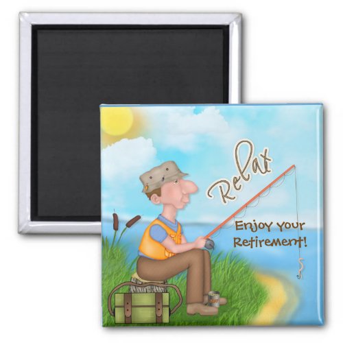 Gone Fishing Retirement Magnet