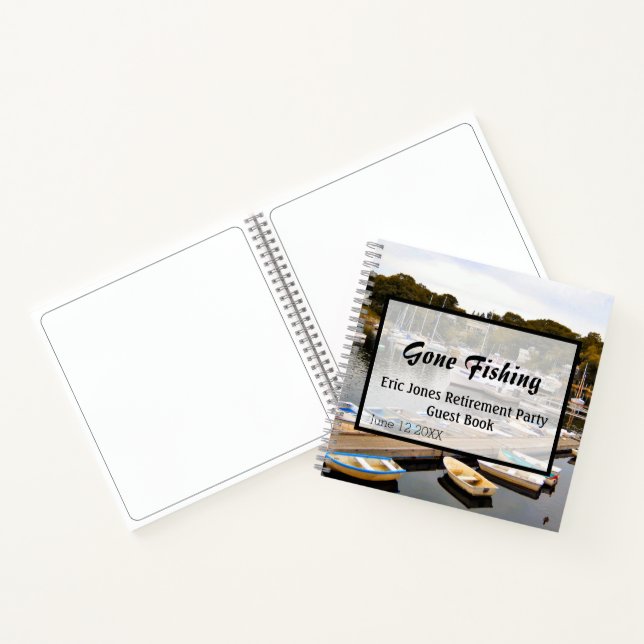 Gone Fishing Retirement Party Guest Notebook (Inside)