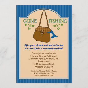 Gone Fishing Retirement Party Invitation