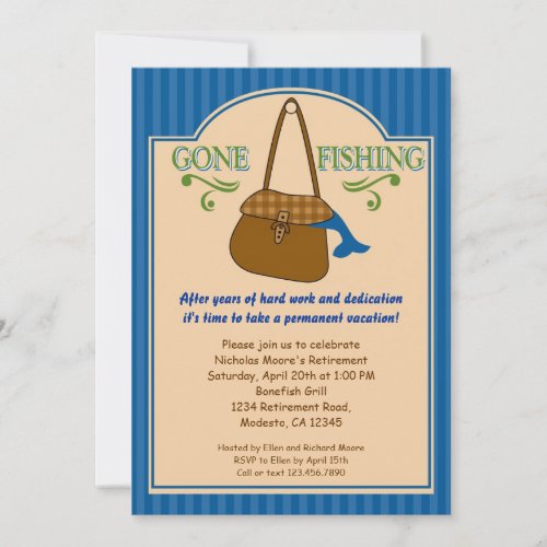 Gone Fishing Retirement Party Invitation