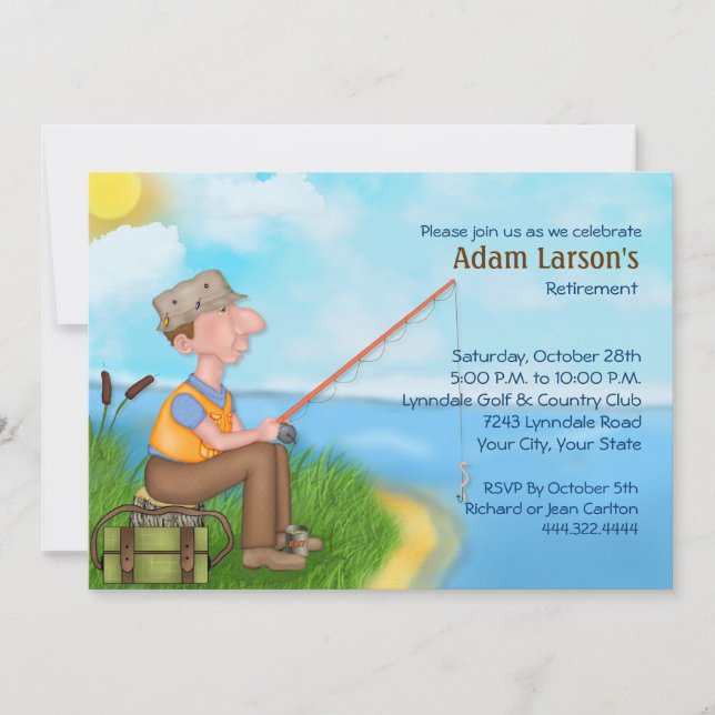 Gone Fishing Retirement Party Invitations (Front)