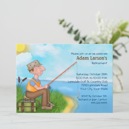 Gone Fishing Retirement Party Invitations | Zazzle