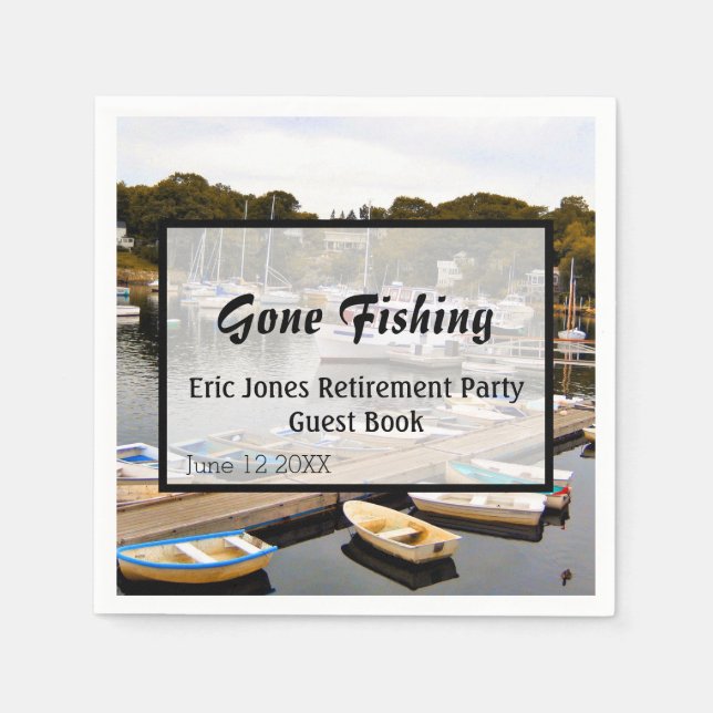 Gone Fishing Retirement Party  Napkins (Front)