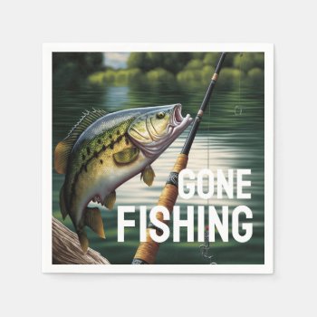 Gone Fishing Retirement Party Supplies Napkins by azlaird at Zazzle