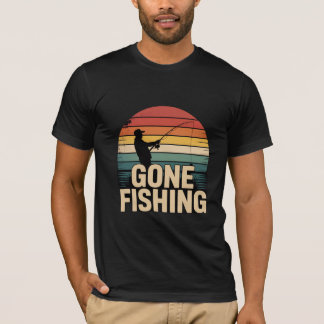 Gone Fishing Retro Sunset Men’s  T-Shirt