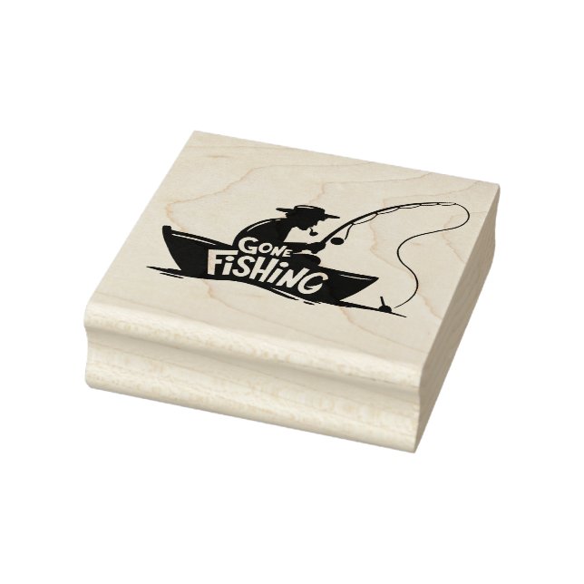 Gone Fishing Rubber Stamp (Stamp)