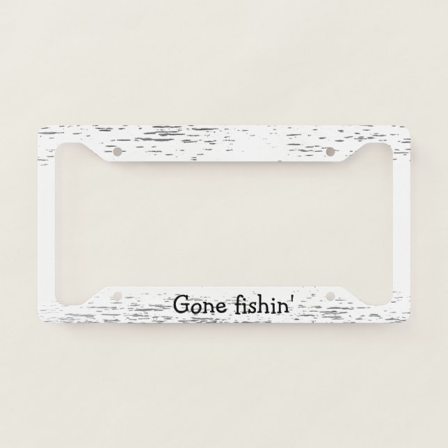 Gone Fishing Sports License Plate Frame (Front)