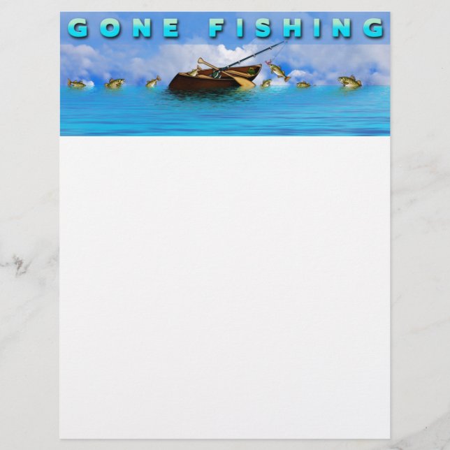 Gone Fishing Stationery/Flyer (Front)