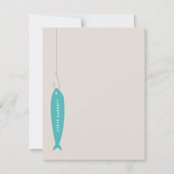 Gone Fishing Stationery - Turquoise Note Card by AmberBarkley at Zazzle