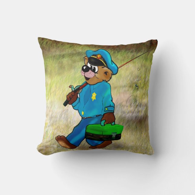 Gone Fishing! Throw Pillow (Front)