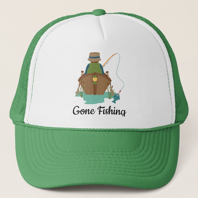 Gone Fishing Trucker Hat (Front)