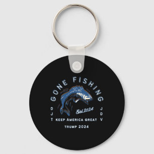 Gone Fishing Trump Vance 2024 Sport Fishing Past-t Keychain