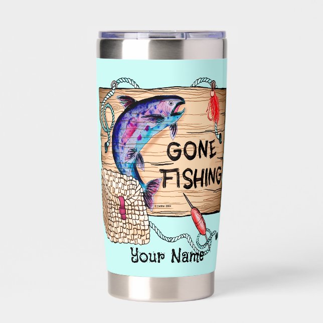 Gone Fishing tumbler  (Front)