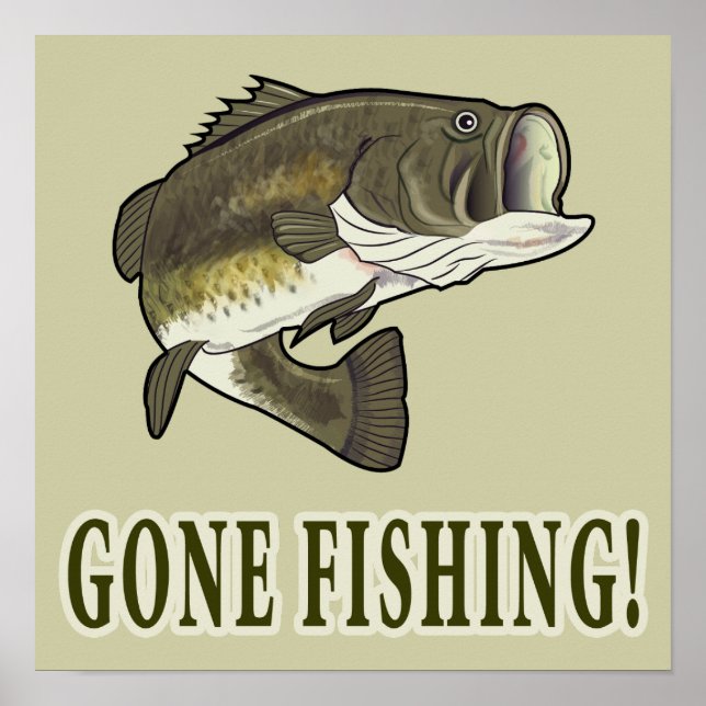 Gone Fishing with Largemouth Bass Poster (Front)
