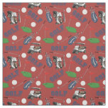 Gone Golfing on Brick Red Fabric