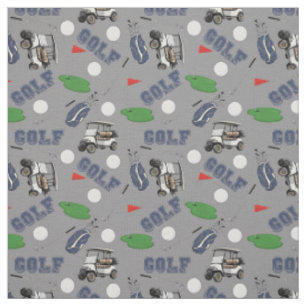 Gone Golfing on Gray Fabric